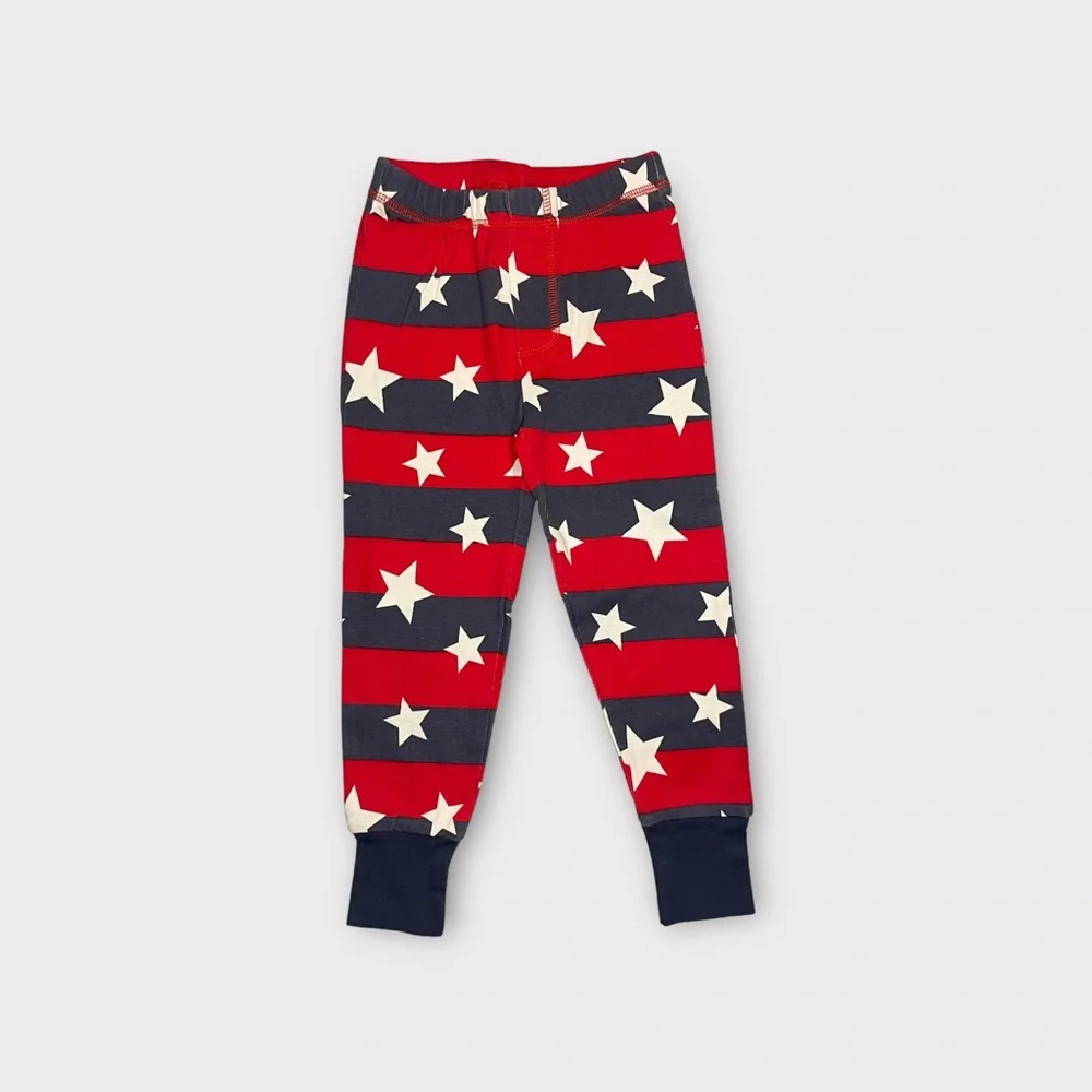 Mini Boden Star Stripes Pattern Red Pajama Set